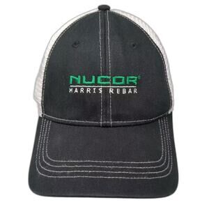 Cap America Nucor Harris Rebar Baseball Cap Black OS Slideback Hat Mesh Work